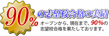 90%の志望校合格の実績